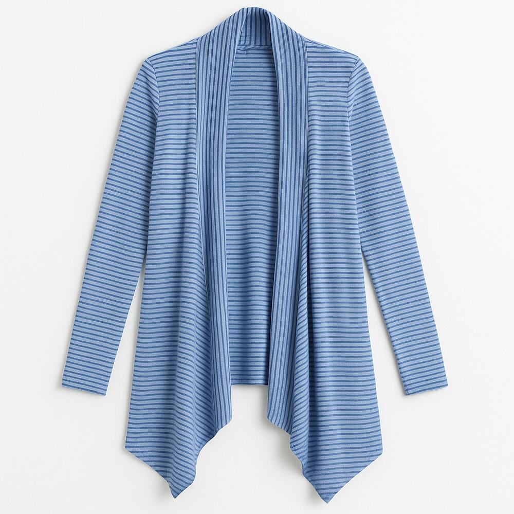 LL BEAN Striped Lightweight Stretchy Drape Cardigan Womens XXS
